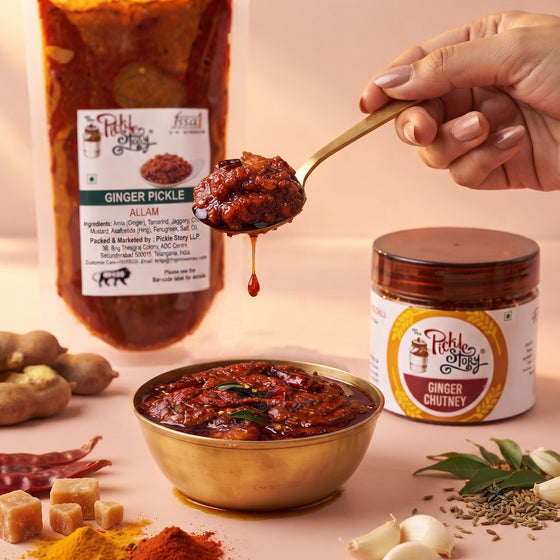 Allam Pachadi ginger chutney, homemade Andhra pickle by The Pickle Story