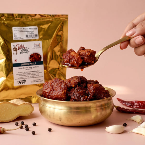 Andhra chicken pickle from Bhimavaram, sold by The Pickle Story