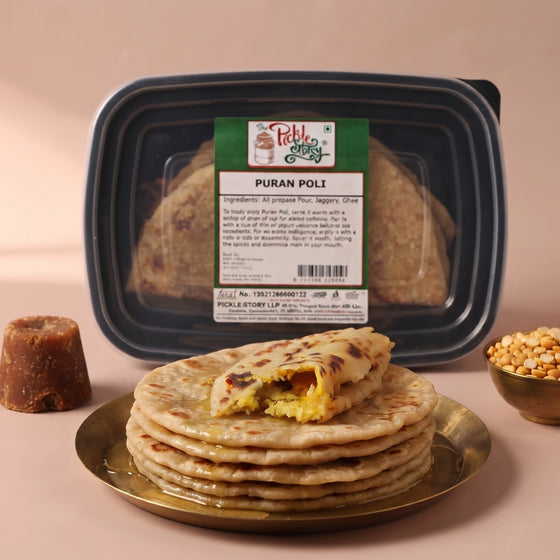 Bobbatlu puran poli sweet lentil flatbread, homemade Andhra sweet by The Pickle Story