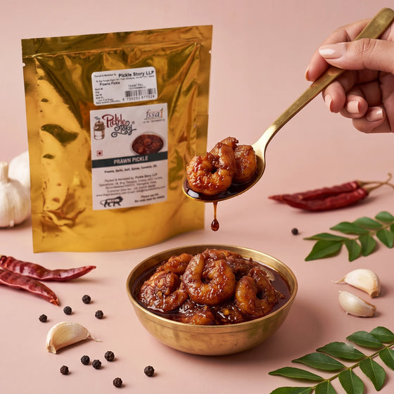 Andhra prawn pickle from Bhimavaram, sold by The Pickle Story