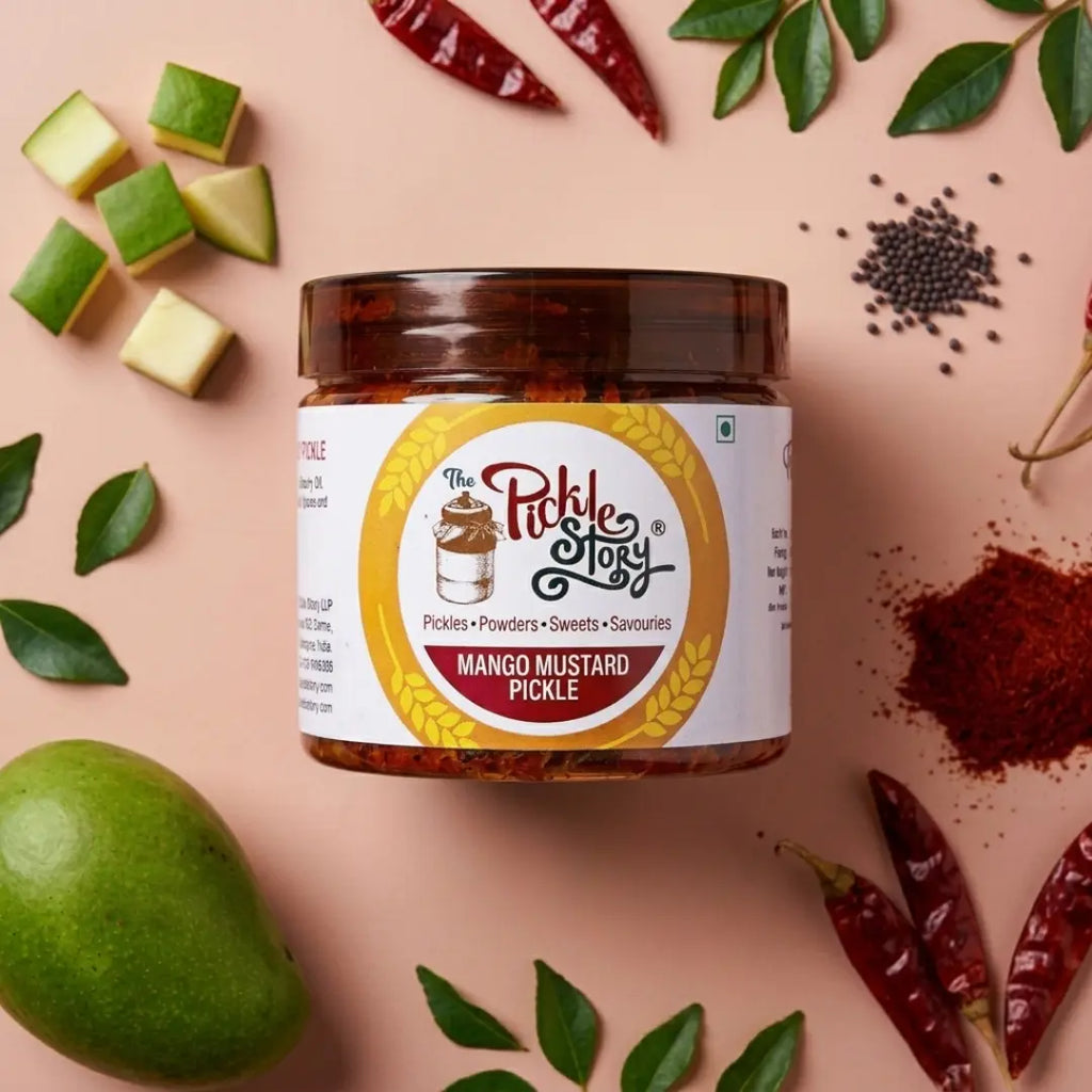 Avakai mango pickle in a 200 g jar