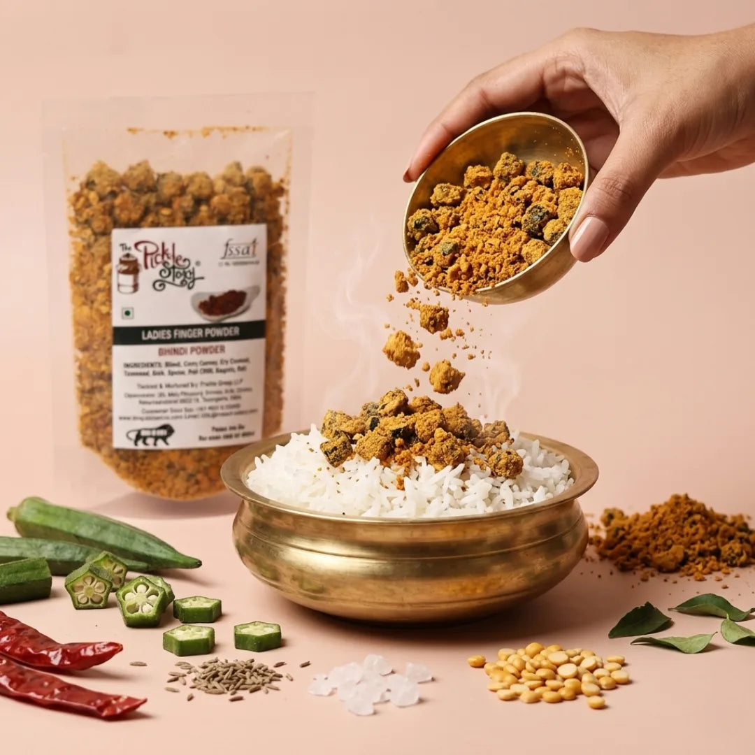 Bhindi masala podi for okra fry, homemade Andhra podi by The Pickle Story