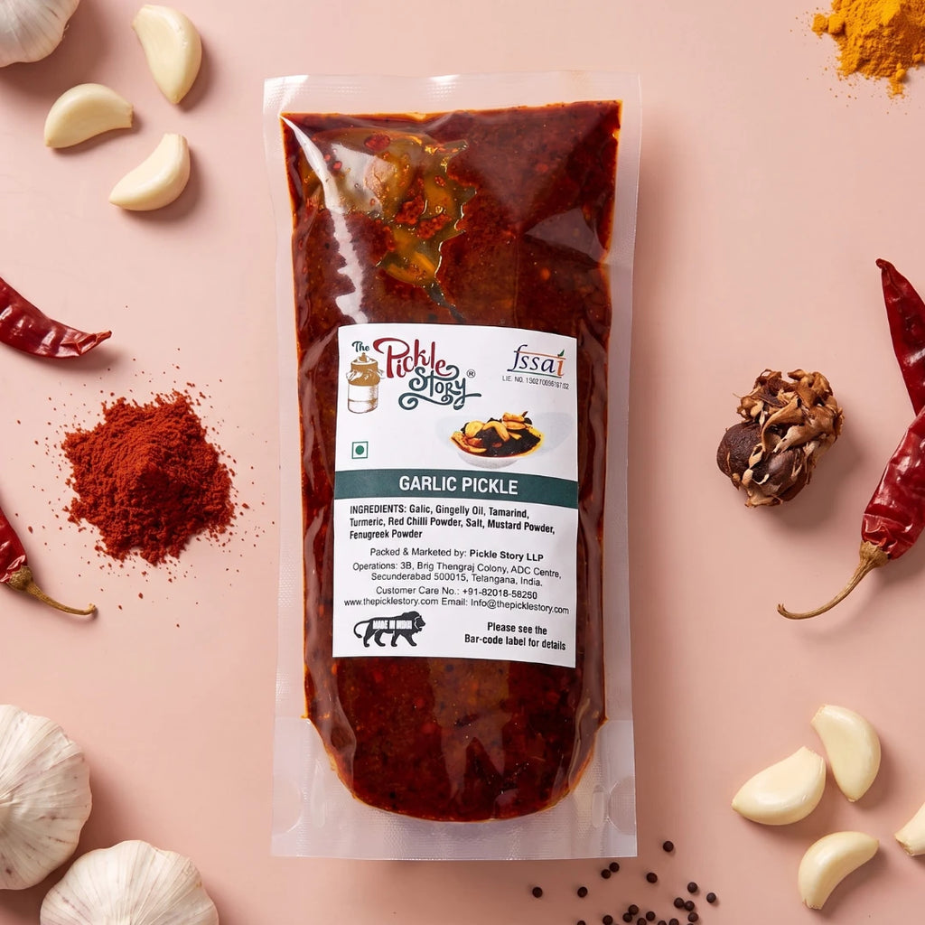 Garlic pickle in a 250 g pouch