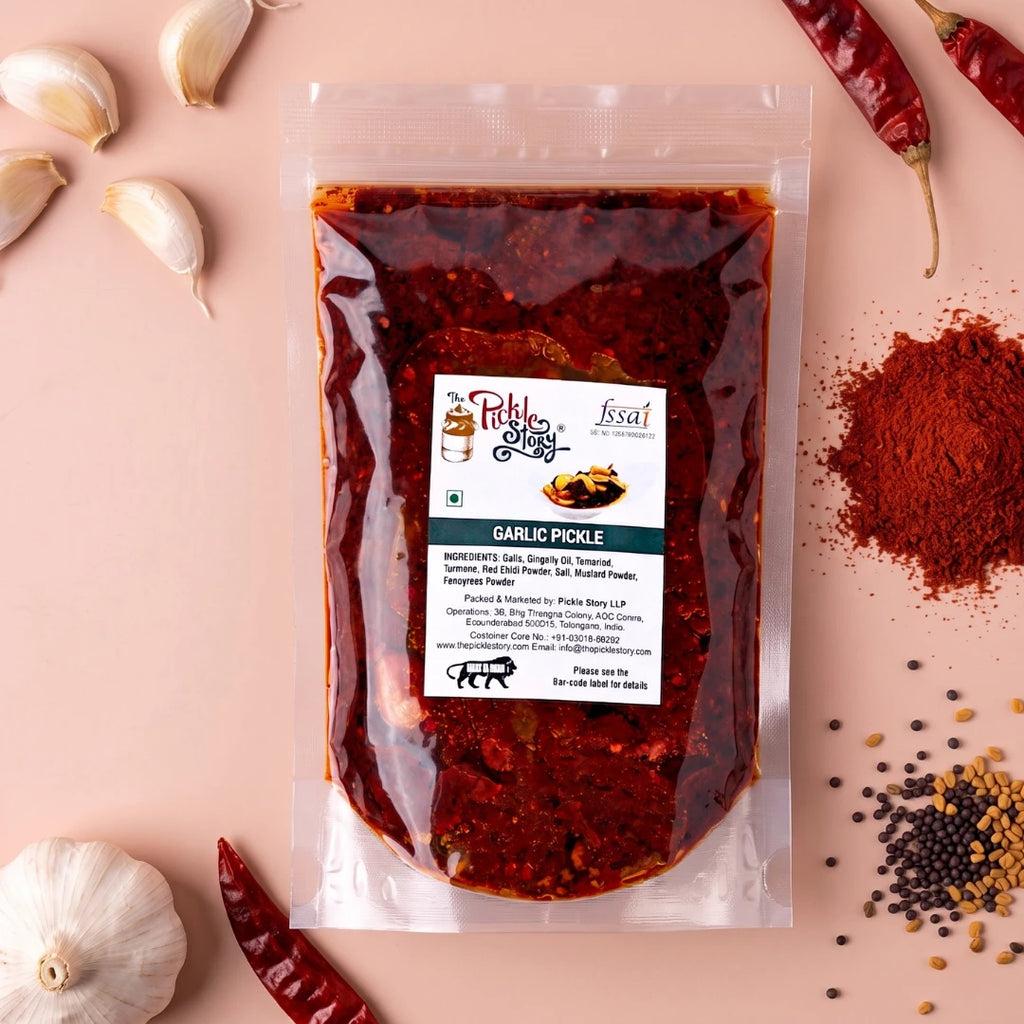 Garlic pickle in a 500 g pouch