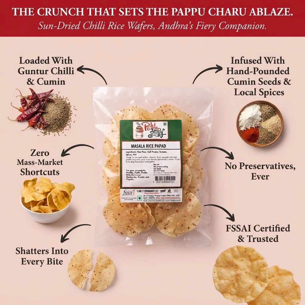 Masala rice papad ingredients and details