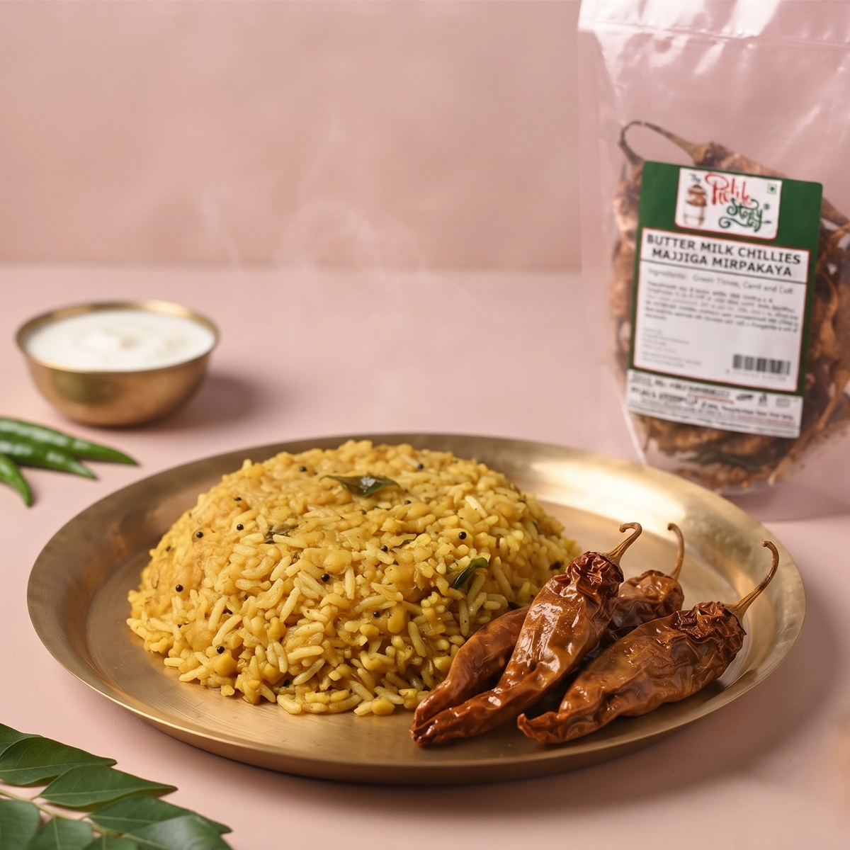 Majjiga mirapakayalu sun-dried curd chillies, homemade Andhra fryum by The Pickle Story