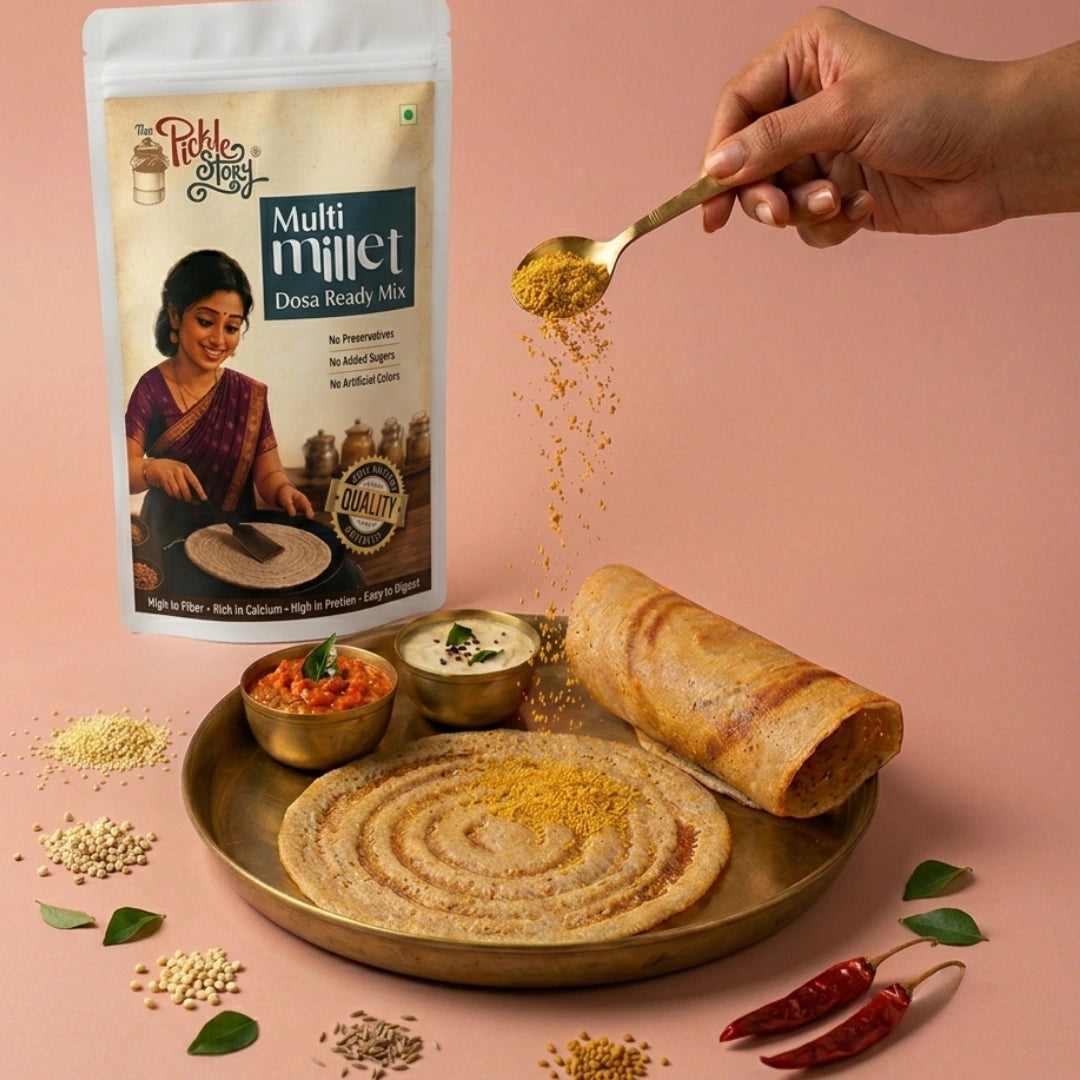 Multi millet dosa ready mix, homemade breakfast mix by The Pickle Story