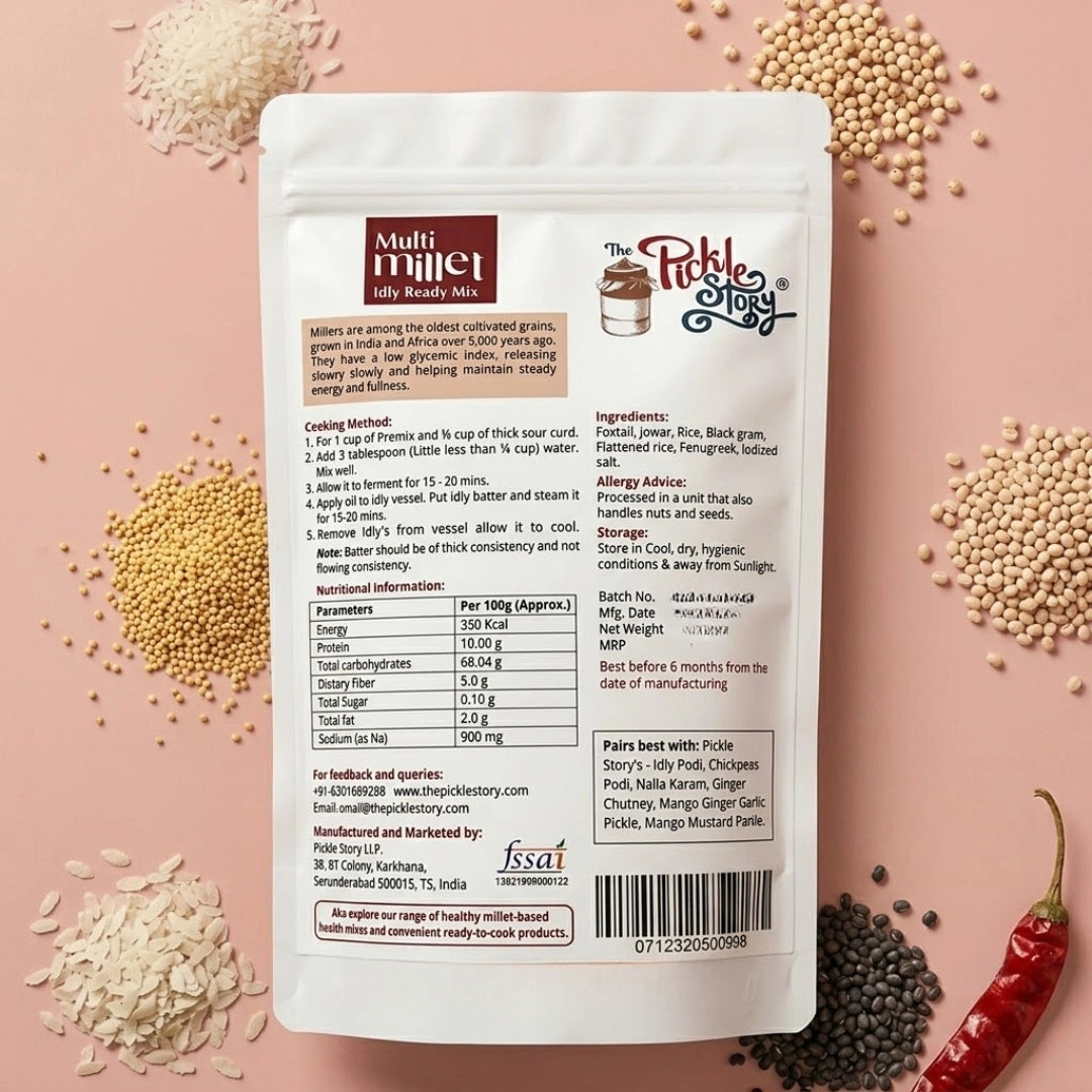 Millet idlis made with the ready mix