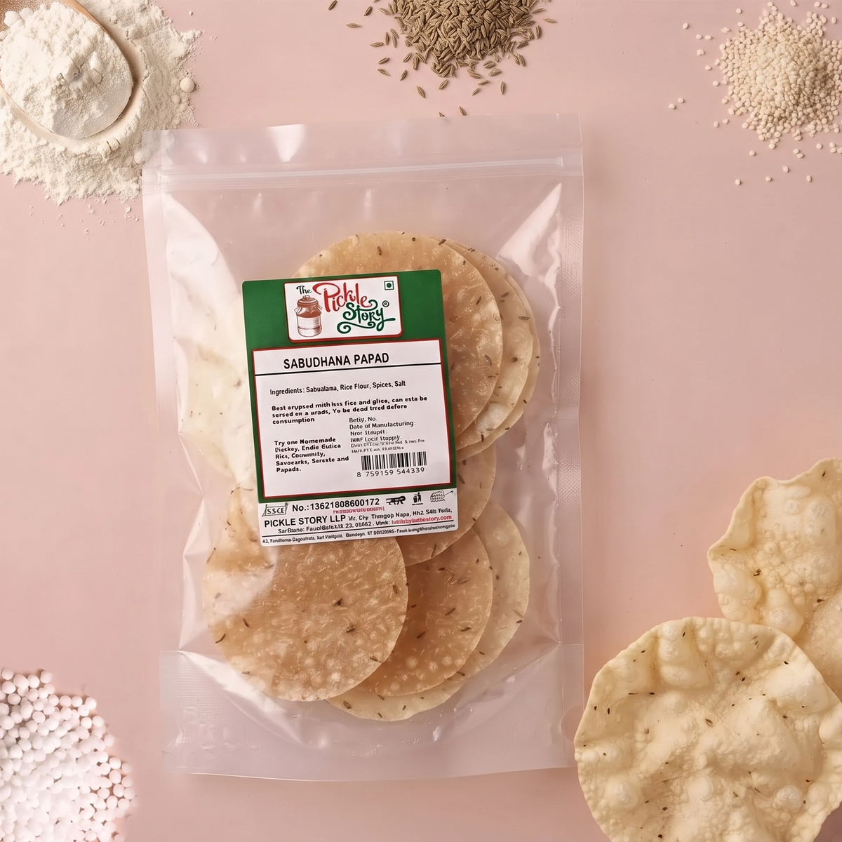 Sago papad in a 100 g pack