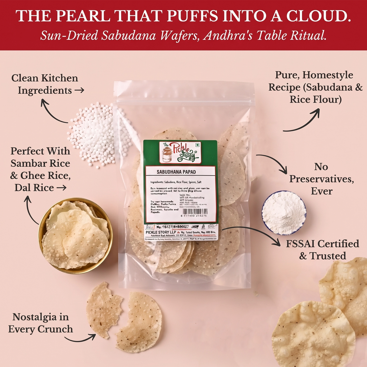 Sago papad ingredients and details