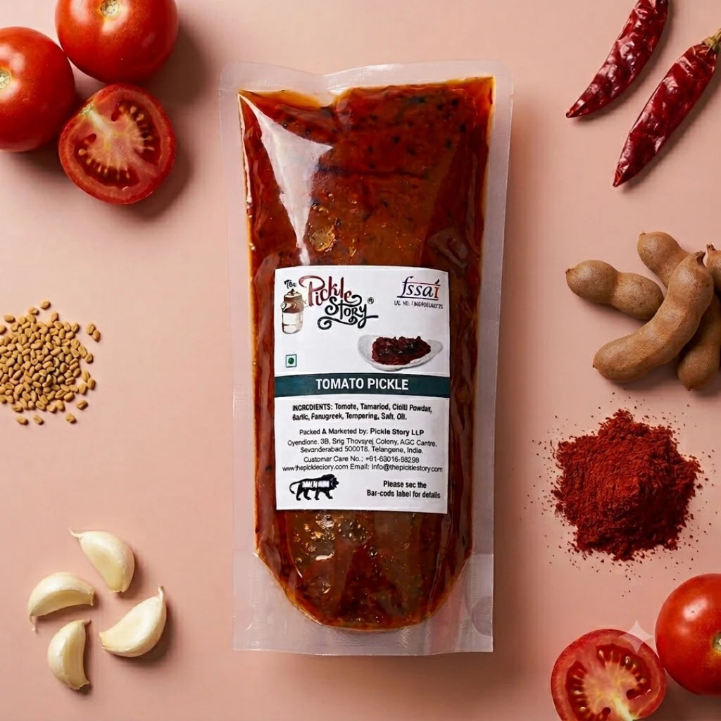 Tomato pickle in a 250 g pouch