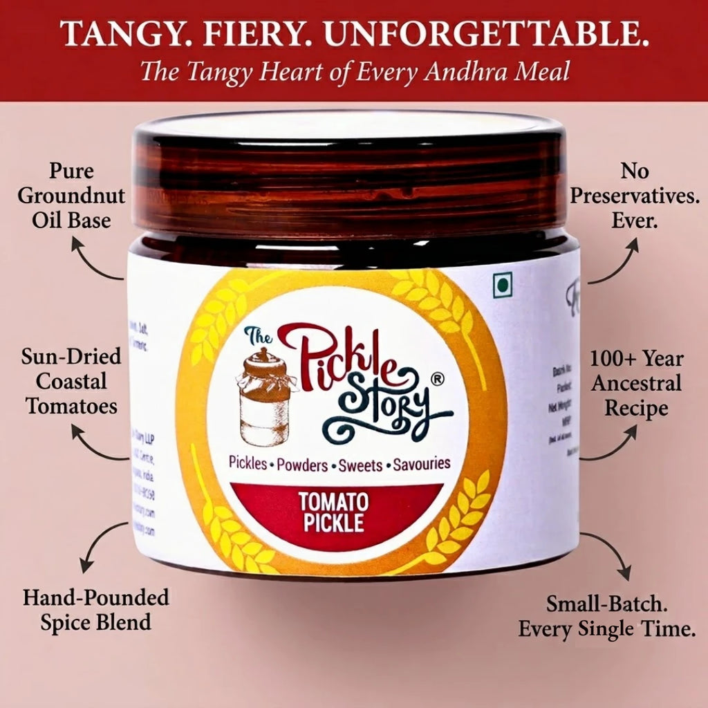 Tomato pickle ingredients and details