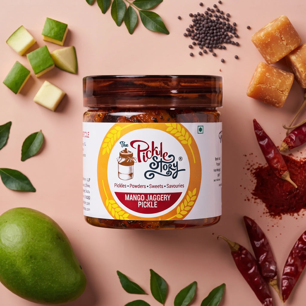 Bellam Avakai pickle in a 200 g jar