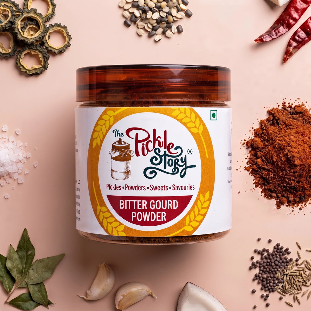 Bitter gourd podi in a 100 g pack