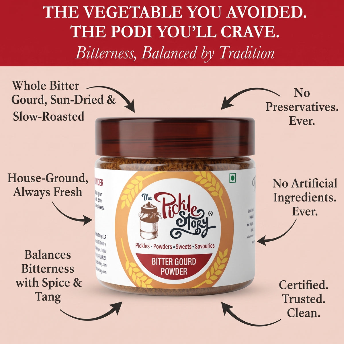 Bitter gourd podi ingredients and details