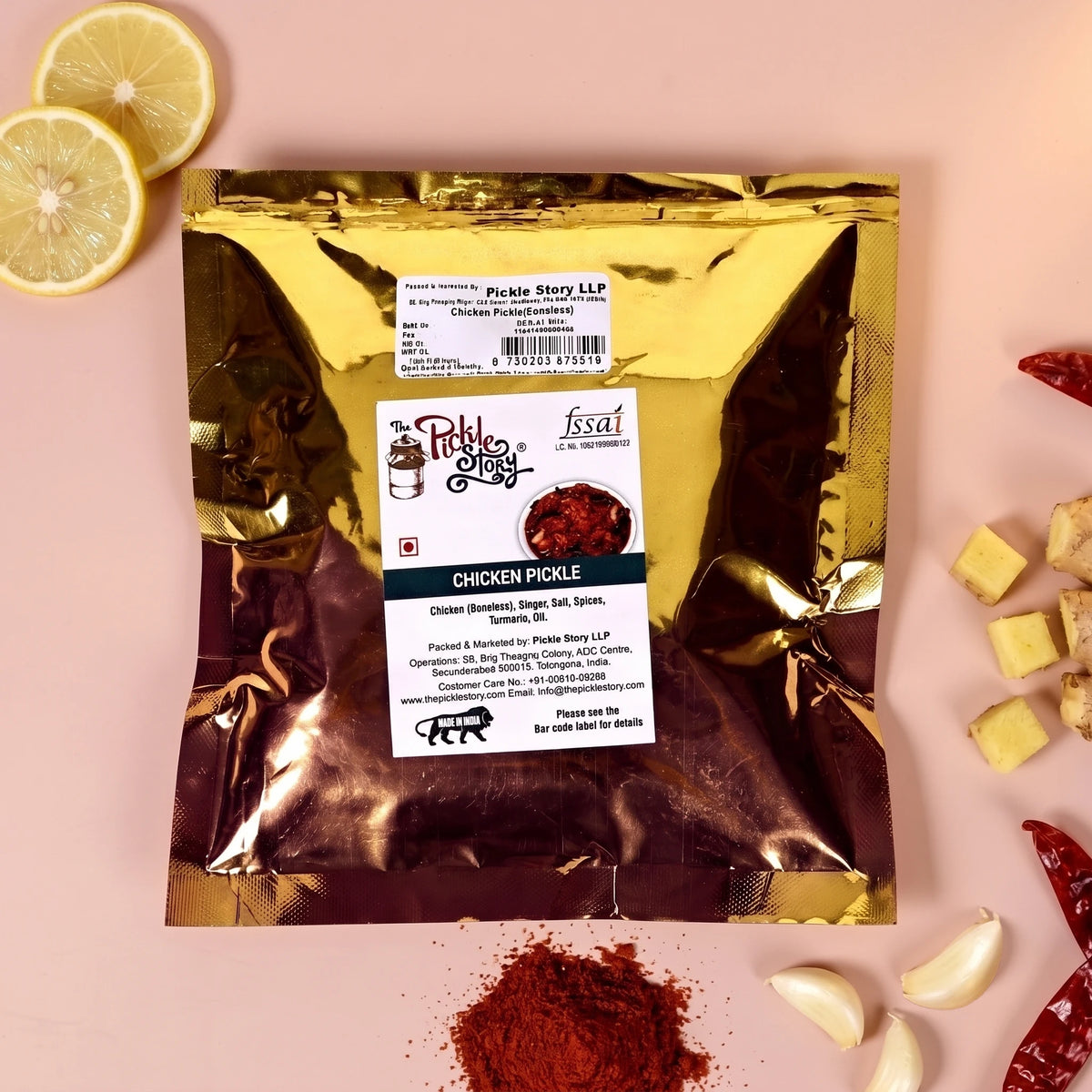 Bhimavaram chicken pickle in a 250 g pouch