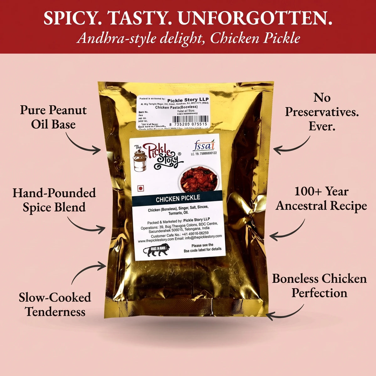 Chicken pickle ingredients and details