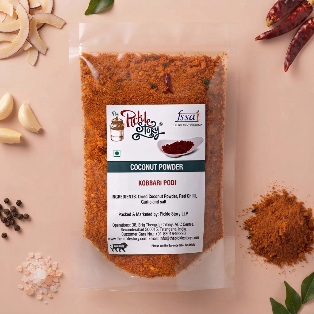 Coconut karam podi in an 80 g pack