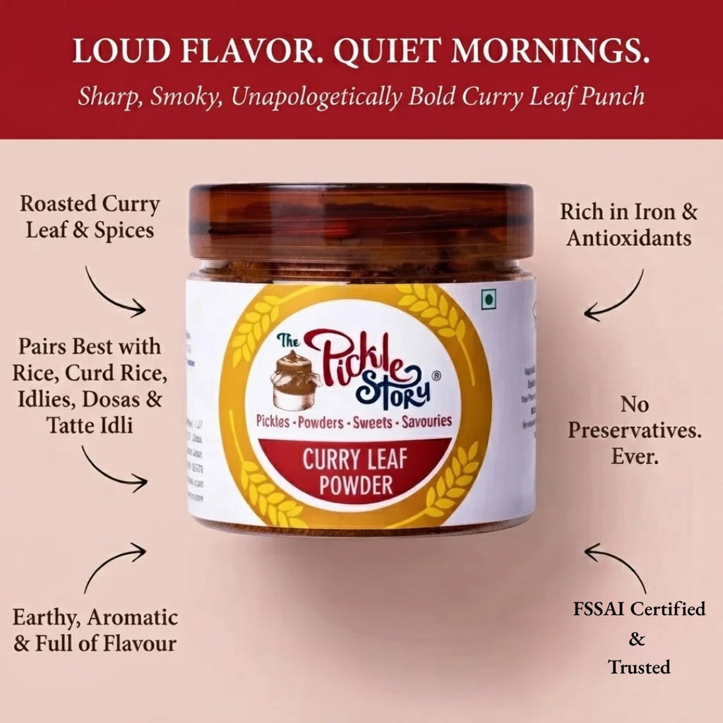 Curry leaf podi ingredients and details
