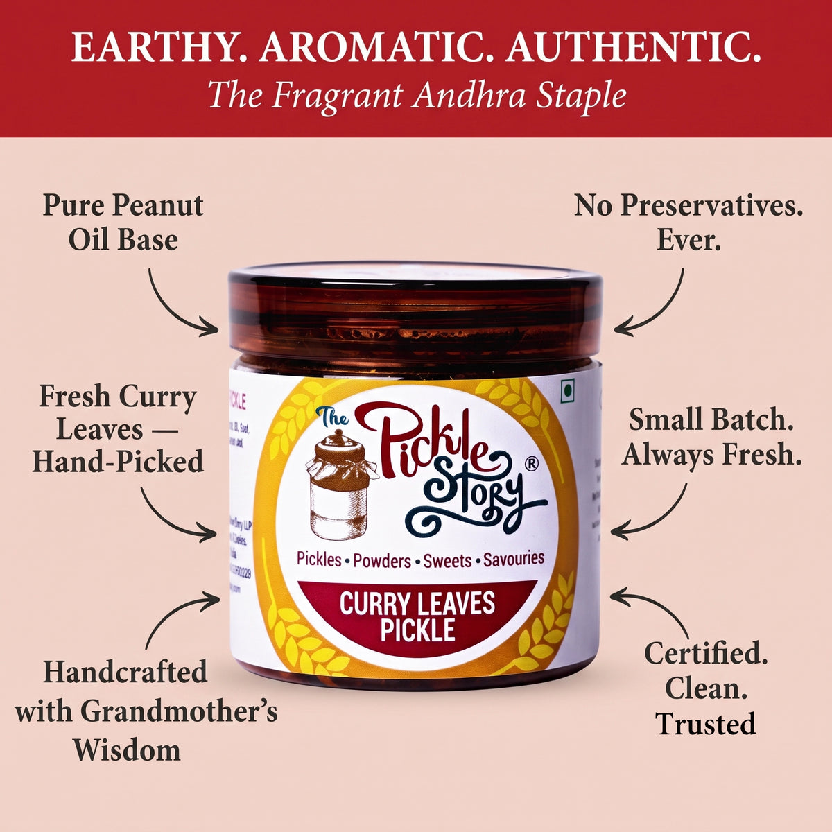 Curry leaf pickle ingredients and details