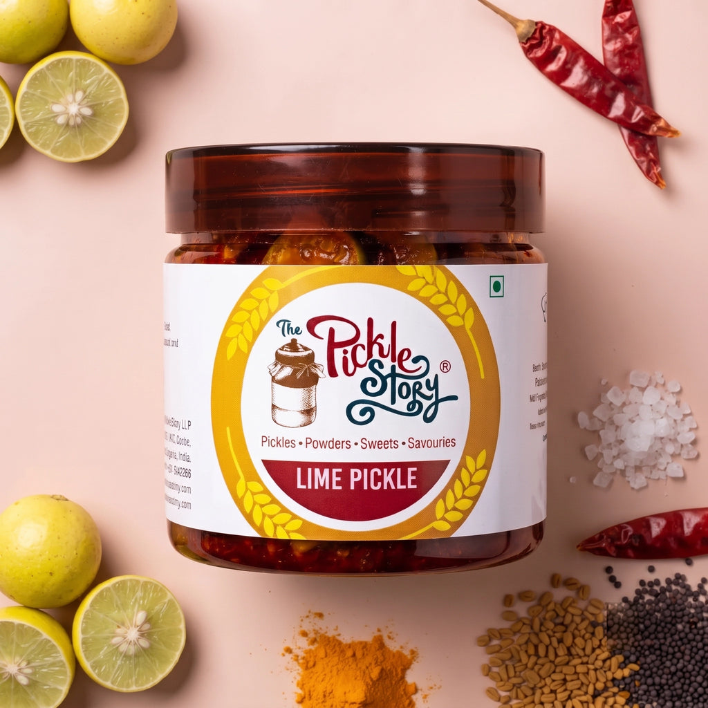Lime pickle in a 200 g jar