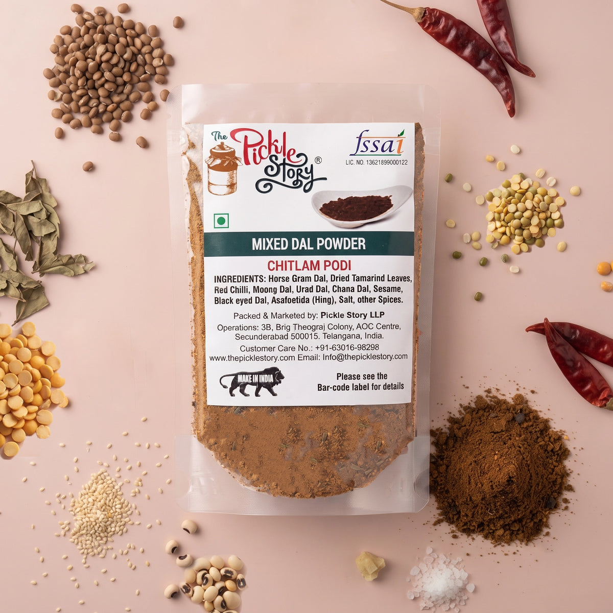 Pappu podi in an 80 g pack