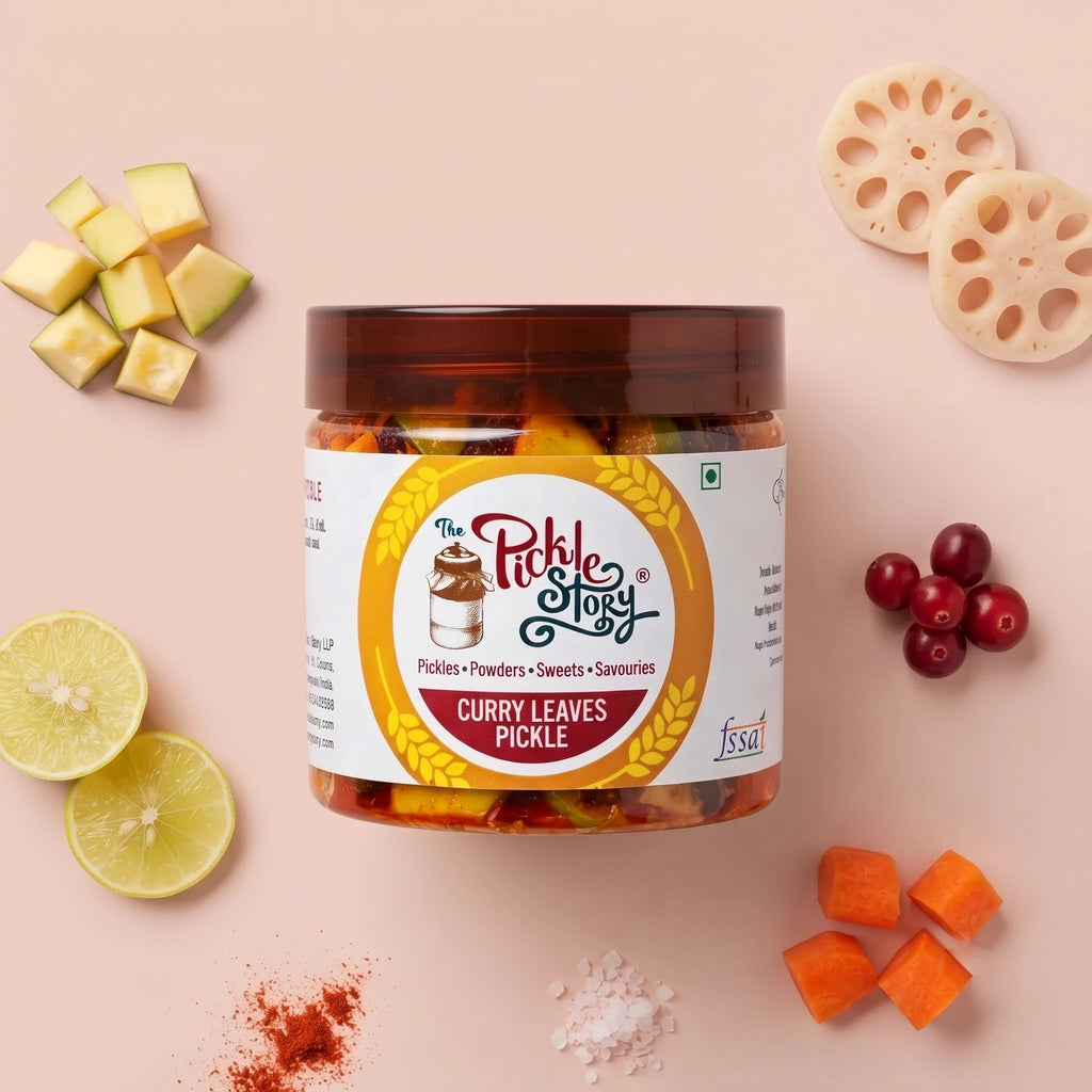 Mixed vegetable pickle in a 200 g jar