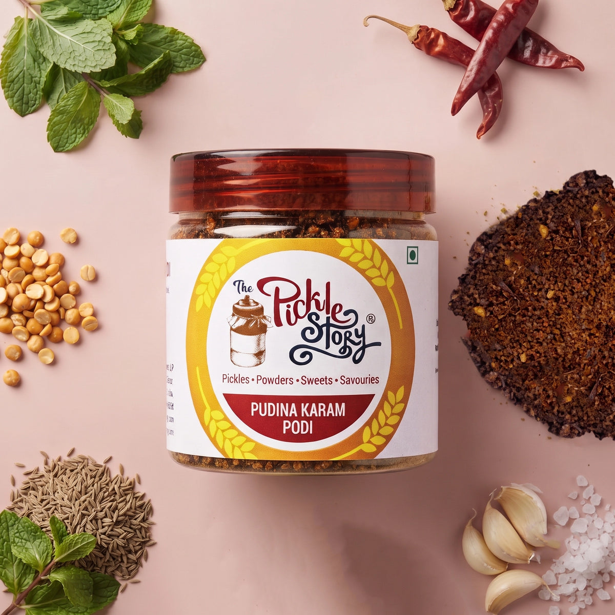 Pudina karam podi in a 100 g pack