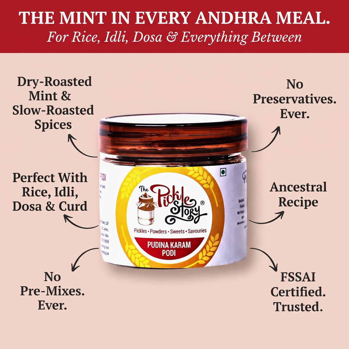 Pudina karam podi ingredients and details
