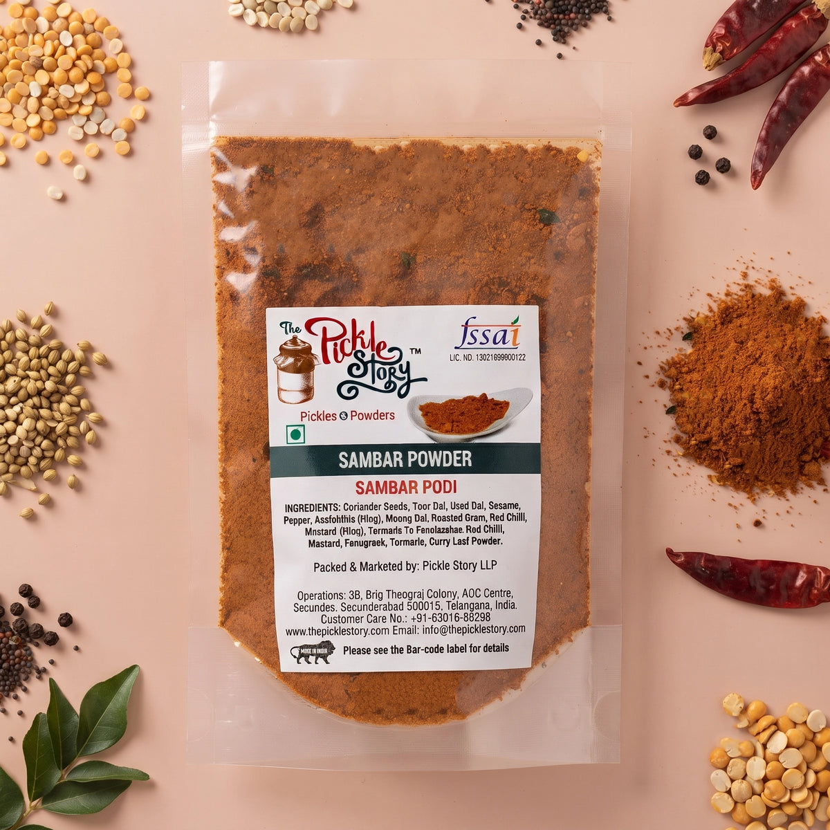 Sambar podi in an 80 g pack