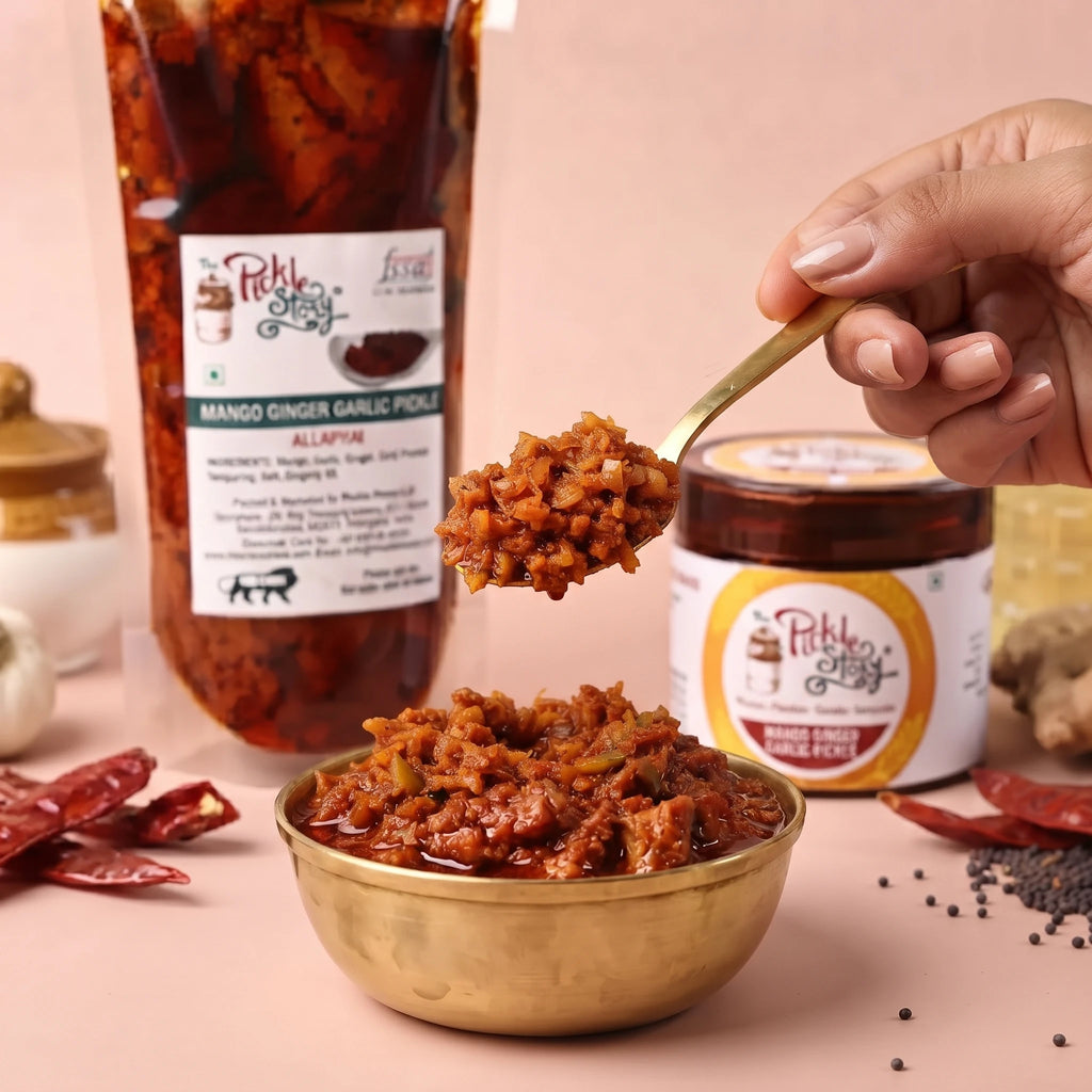 Chinna Mukkala Thokku spicy small-piece mango pickle, homemade Andhra pickle by The Pickle Story