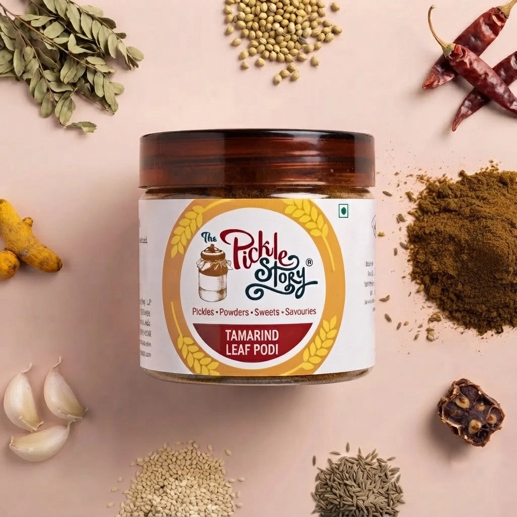 Tamarind leaf podi in a 100 g pack