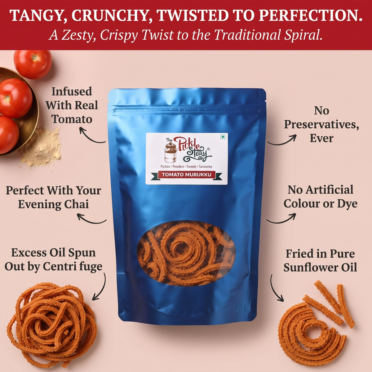 Tomato murukku ingredients and details