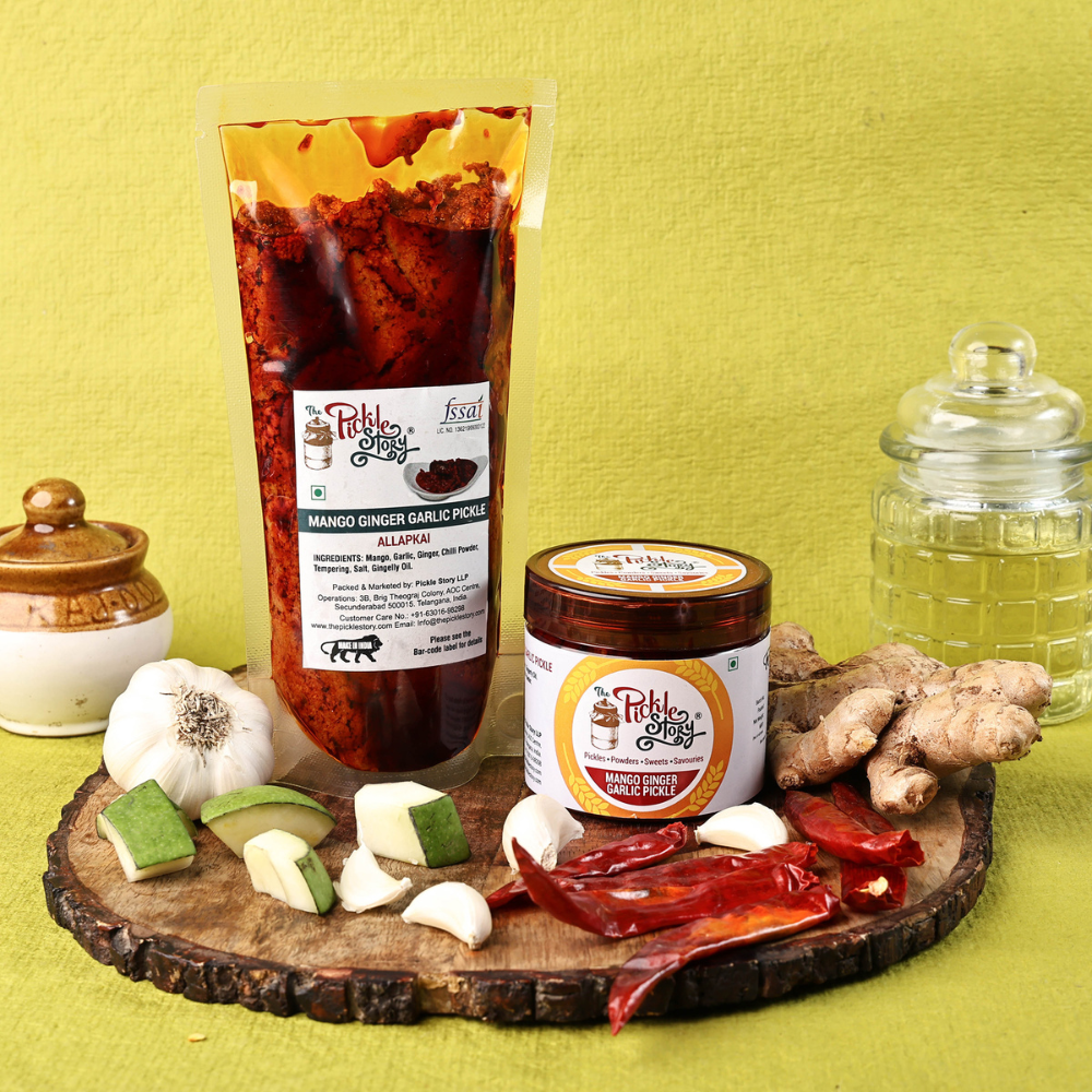 Mango Ginger Garlic Pickle  – Allapkai