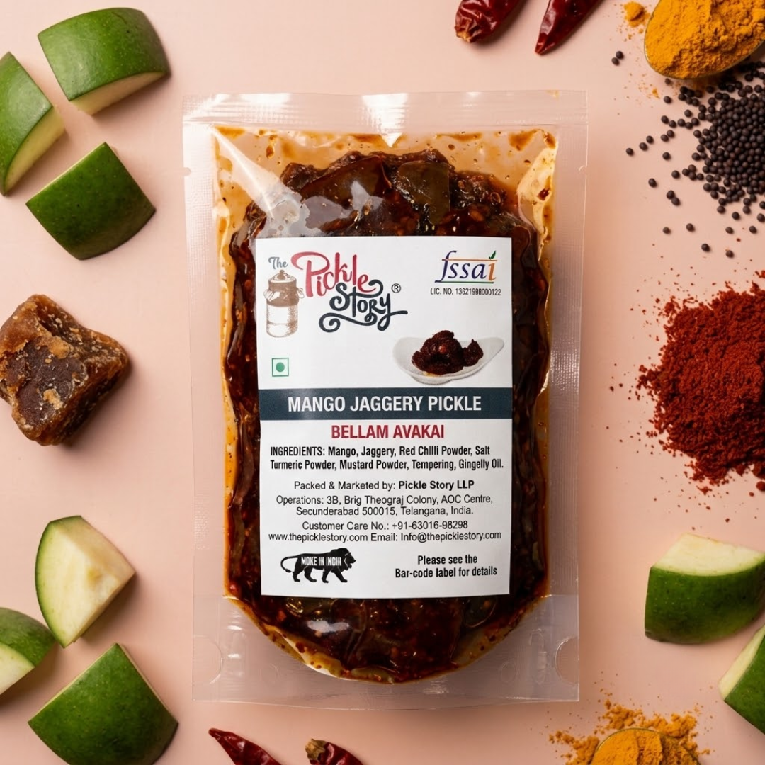 Mango, Jaggery & Mustard Pickle – Bellam Avakai  – Taster pack