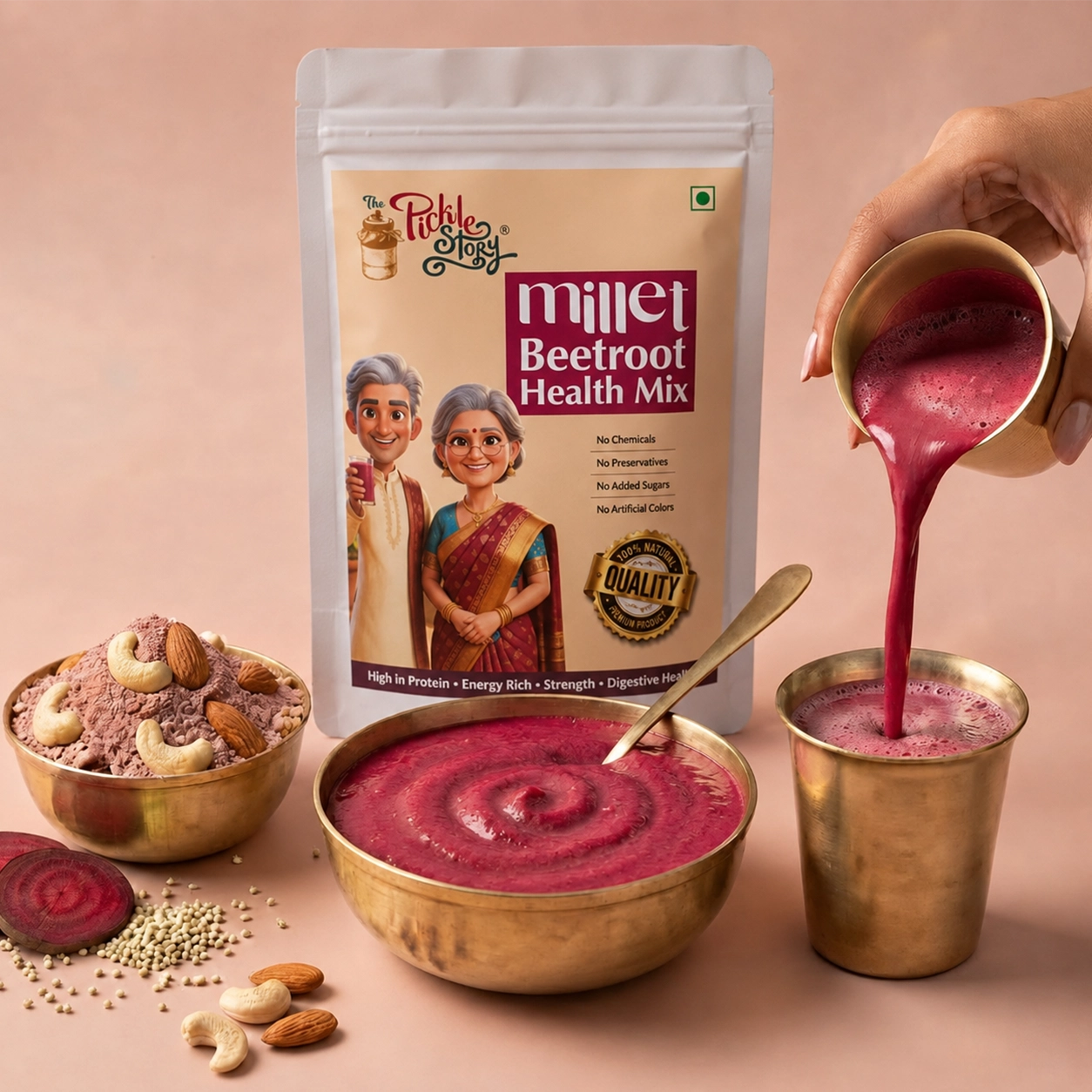 Millet Beetroot Health Mix – Nutrient-Dense Anemia Aid | No Added Sugar & Diabetic-Friendly