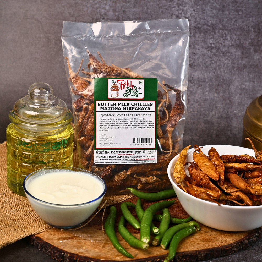 Sun-Dried Curd Chilies – Majjiga Mirapakayalu