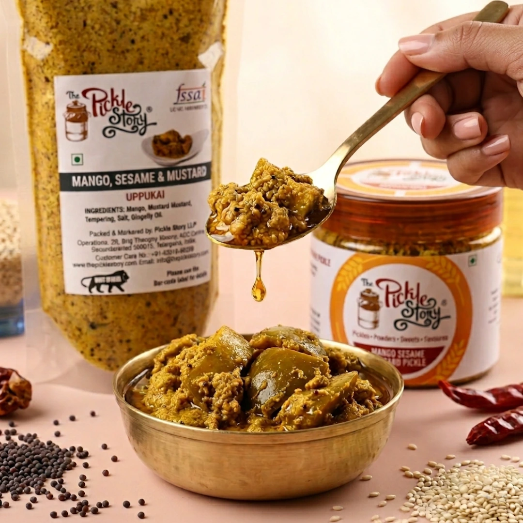 Mango Sesame Mustard Pickle – Uppukai (No chilli powder)