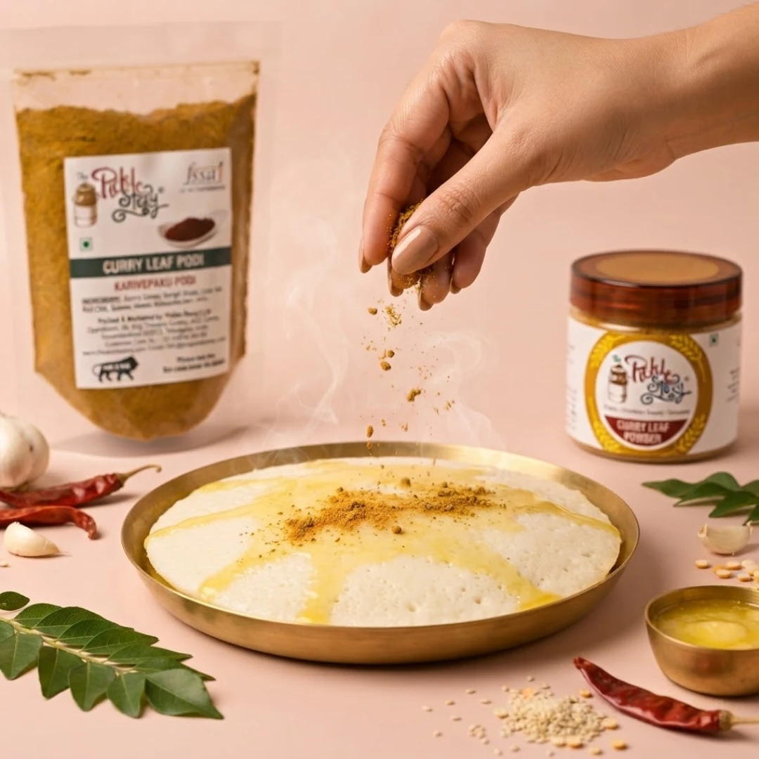 Organic Curry Leaf (Kadi Patta) Powder – For Hair Growth & Iron Boost